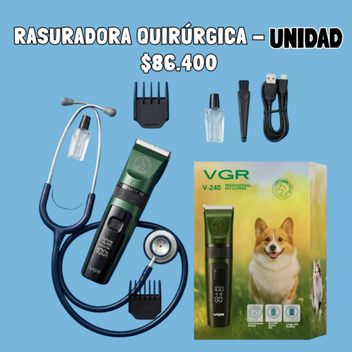 Rasuradora Quirúrgica Veterinaria VGR V-240 | Inalámbrica y Profesional